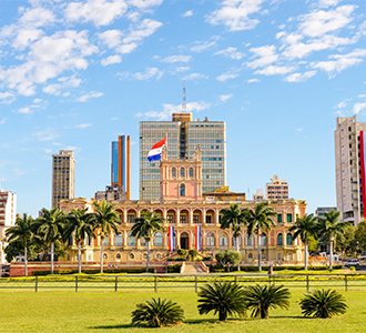Palácio do Governo no centro da Cidade de Assunção, Paraguai.