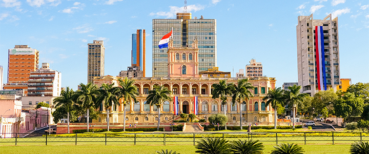 Palácio do Governo no centro da Cidade de Assunção, Paraguai.