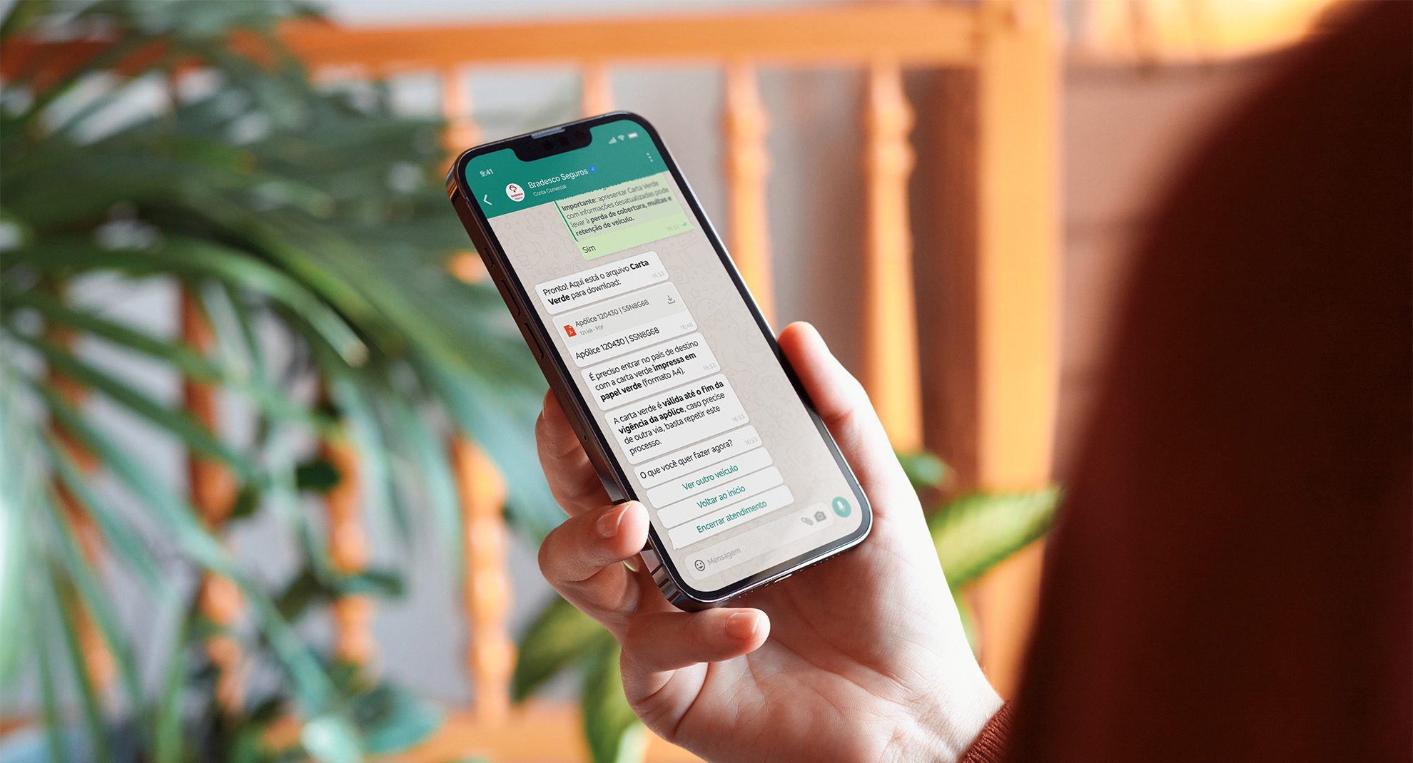 Carta Verde disponível no WhatsApp Bradesco Seguros